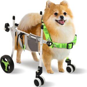 4-Wheel Dog Wheelchair for Back Legs, Suitable for Small/Medium Pets Under 13lbs